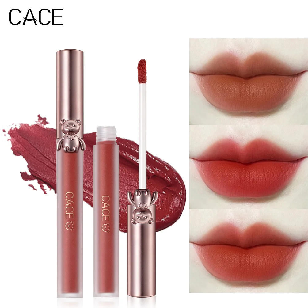 

CACE Velvet Matte Lipstick Nude Lightweight Lip Stick Long Lasting Lip Tint Waterproof Lip Glaze Pigment Non-Stick Lips Makeup