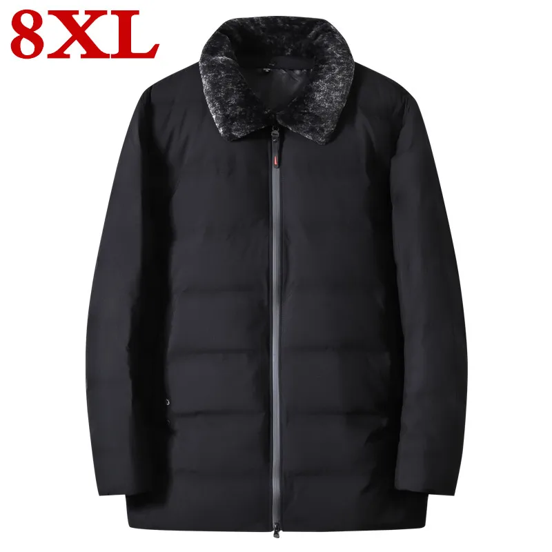 plus size 8XL 7XL Winter Ultralight Duck Down Men's Brand Clothing 90% White Jackets Stand Collar Seamless Warm Parka | Мужская