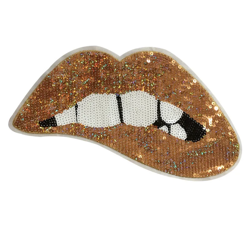 

Personality Big Sexy Lips Sequin Patch Sew on Patches for Clothing Heat Transfer for T-shirt Badges Applications DIY Appliques