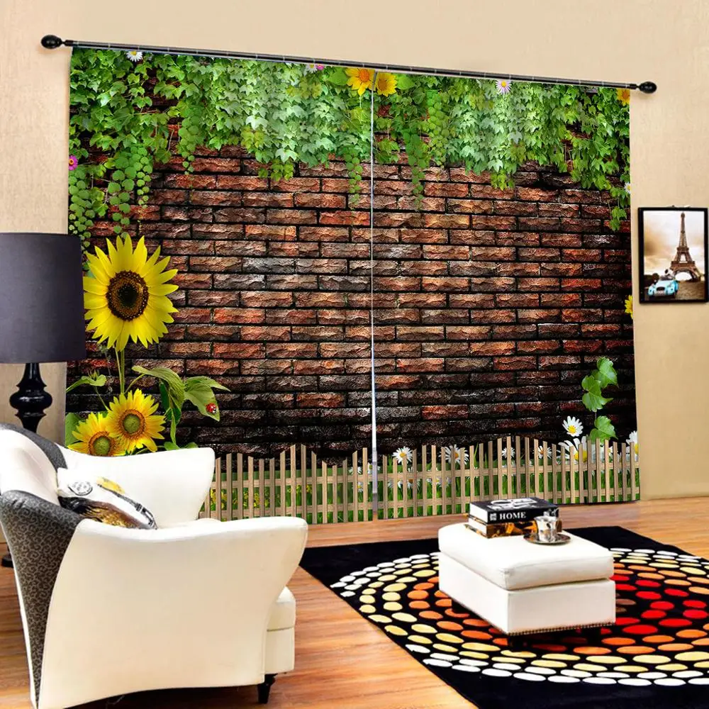 Настраиваемые цветы красные кирпичные стены индивидуальный узор декоративная