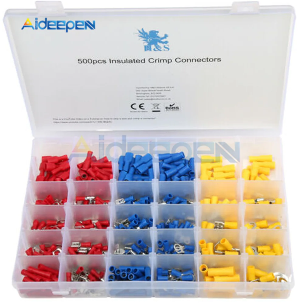 

Tubular Terminal Various Styles Box-packed Electrical Tube Ferrule Terminal Insulated Wire Connector Crimping Terminals Kit Set