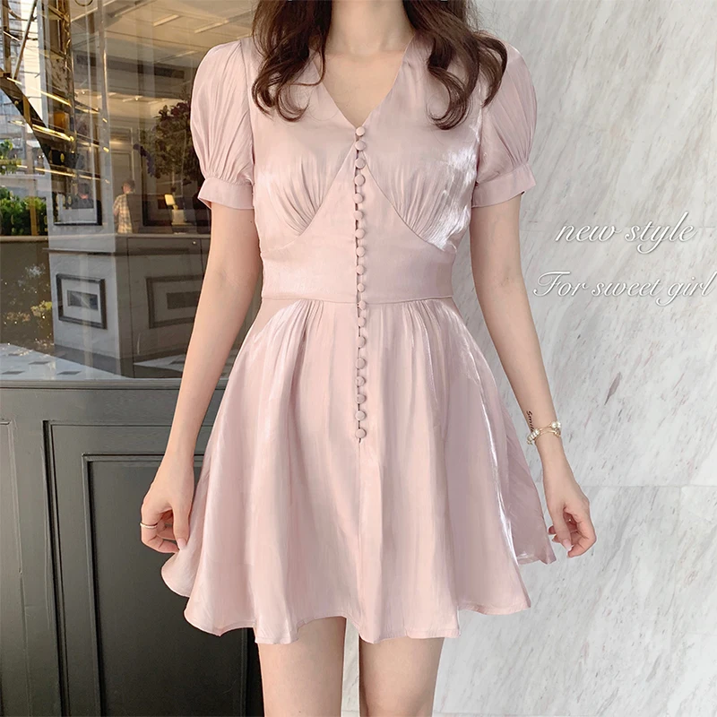 

Роковой 2020 Новая летняя модная Женская Корейская обувь; Полусапожки в винтажном стиле; Однотонные сексуальное платье с v-образным воротом, м...