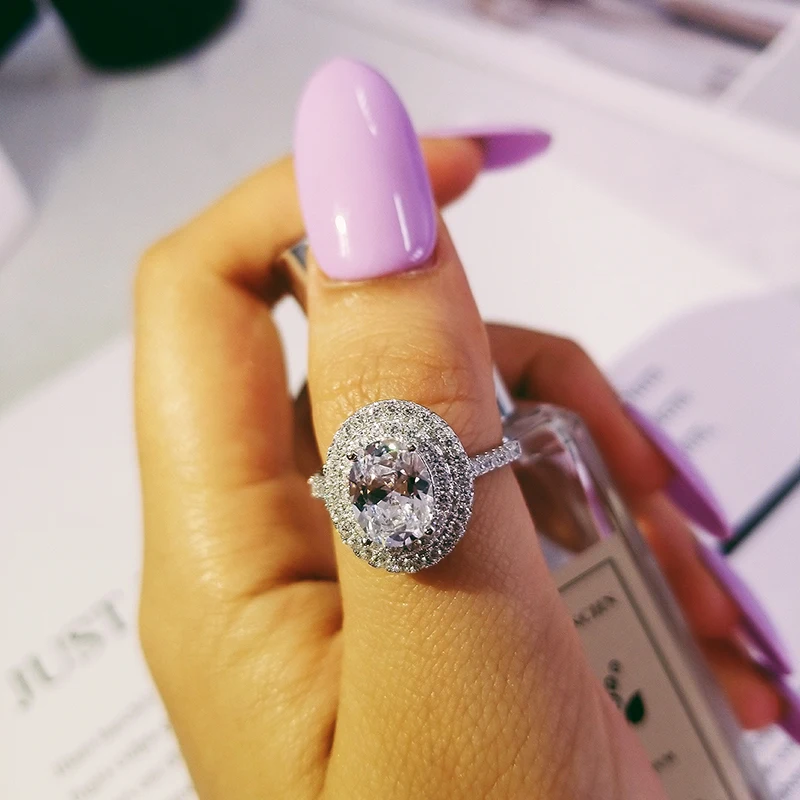 Женское кольцо из серебра 925 пробы с овальной огранкой | Украшения и аксессуары