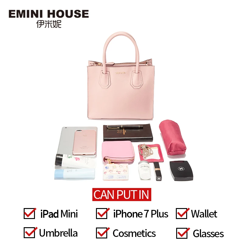 EMINI HOUSE сумка-тоут из спилка роскошные сумки женские дизайнерские кожаные сумка