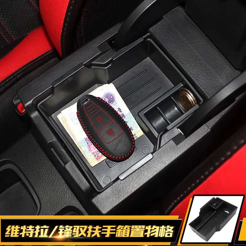

New Style Plastic Central Storage Pallet Armrest Container Box A Set For Suzuki SX4 S-Cross S Cross 2014-2018 Car Accessories