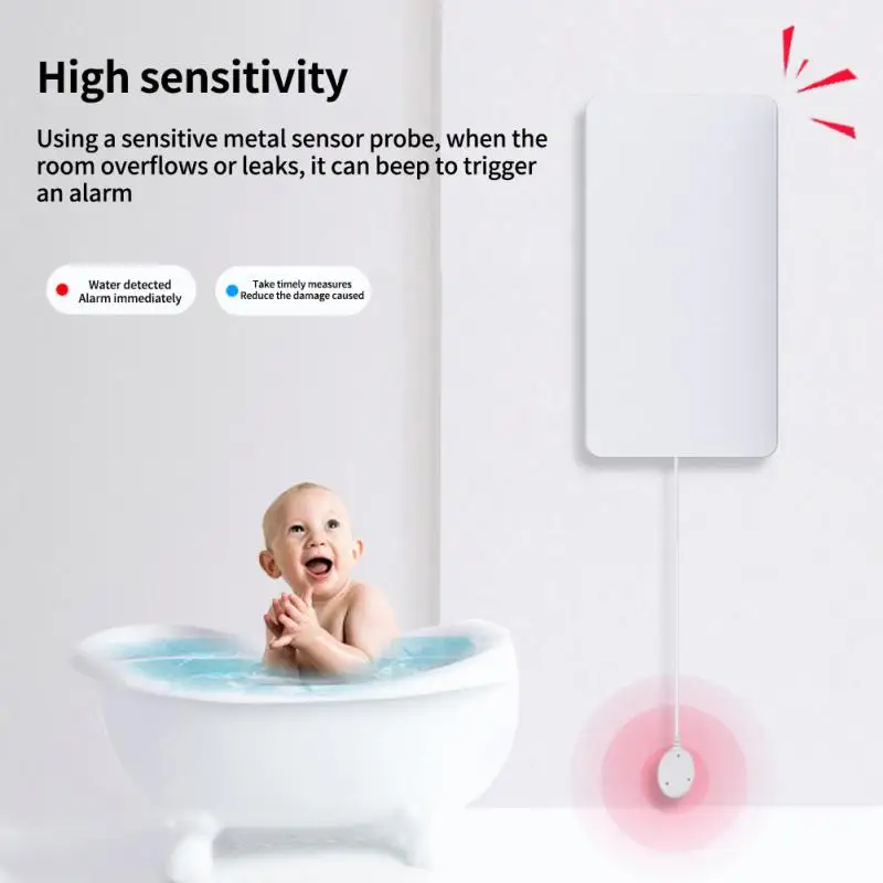 Сигнализация Tuya для умного дома Wi-Fi датчик утечки воды детектор перелива