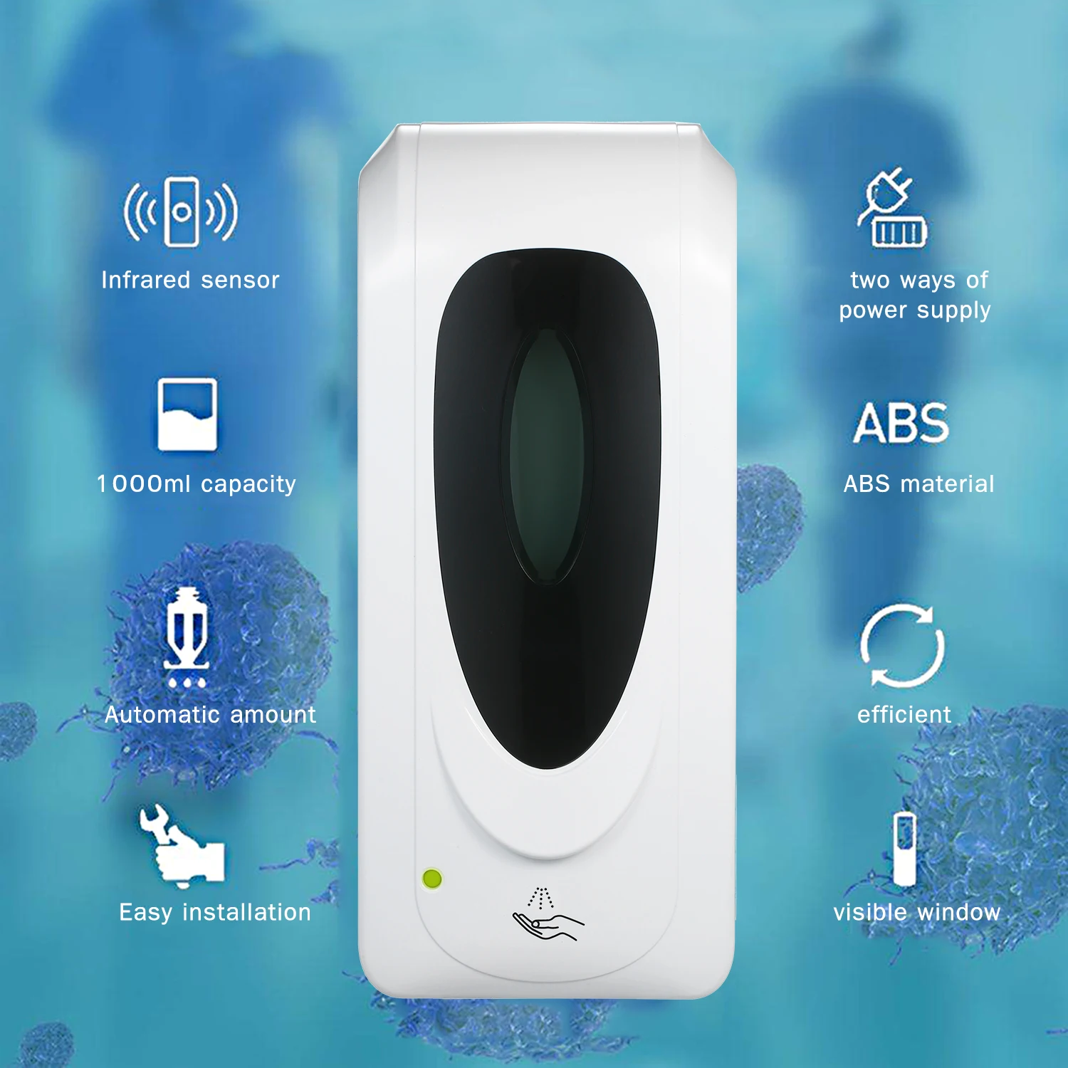 

Bathroom No Drilling Wall-Mounted Alcohol Liquid Dispenser Touchless Mist Spray Hand Hygiene Automatic Sensor Sprayer Machine