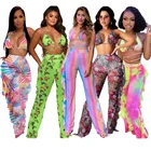 Женский купальник-бикини Adogirl, комплект из 2 предметов, лямка через шею, укороченный топ и брюки, пикантная пляжная одежда, 2021