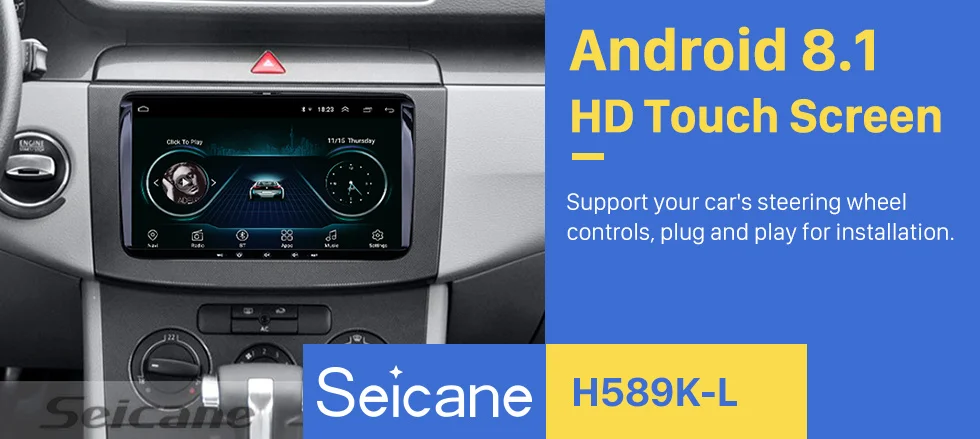 Seicane 1+ 16GB Navi " Android 8,1 автомобильное радио gps головное устройство проигрывателя для Фольксваген SEAT LEON CUPRA Skoda Passat b5 b6 CC Polo