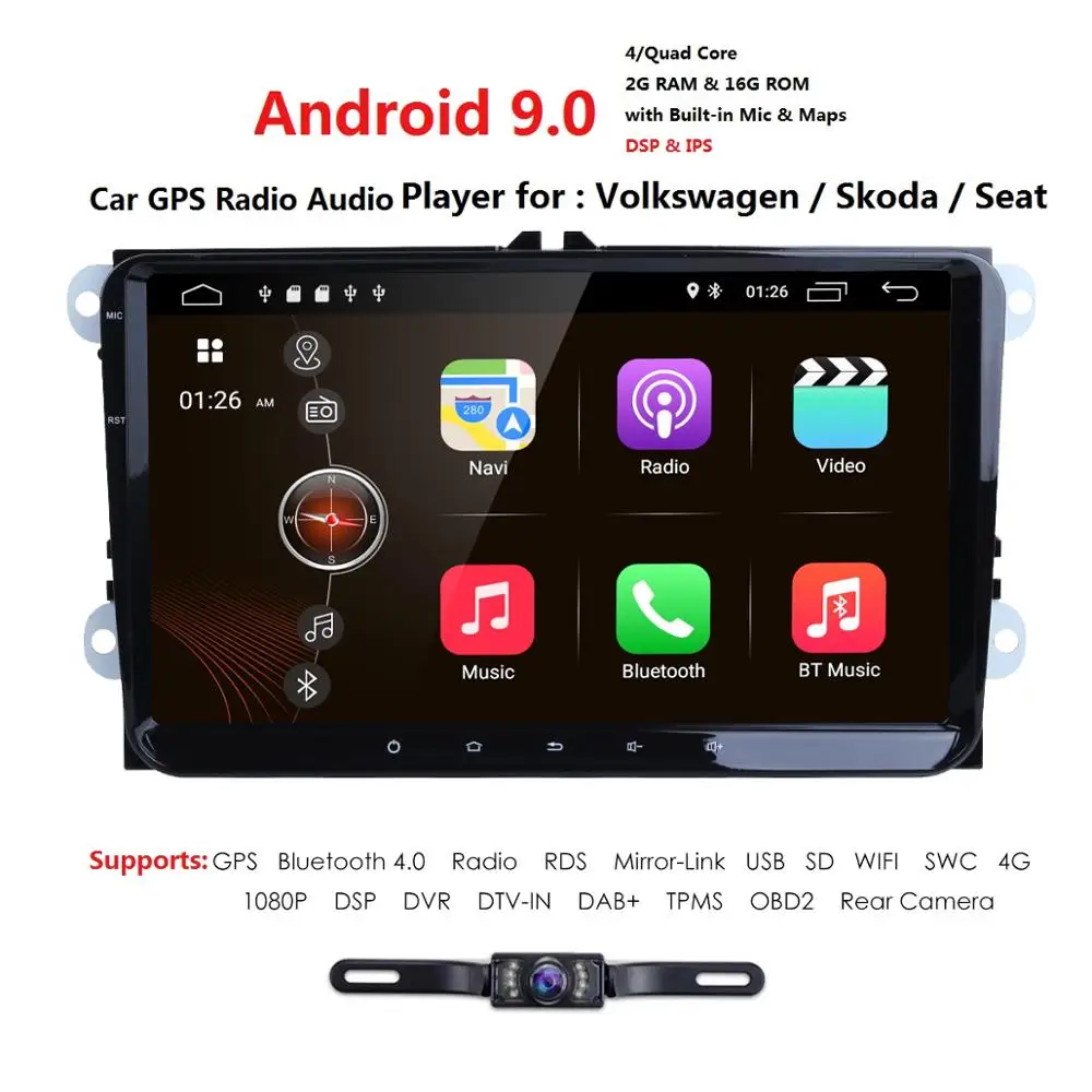 Android 9 0 автомобильный dvd для v w passat b7 b6 golf 5 polo tiguan octavia rapid fabia с gps навигацией радио