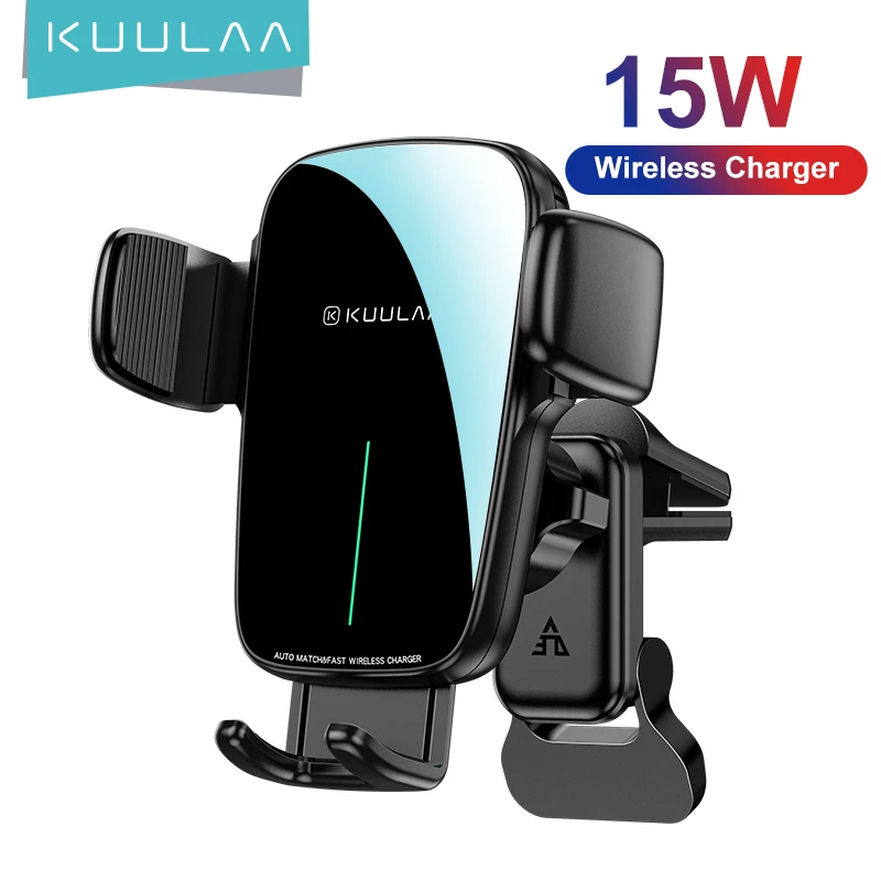 

KUULAA 15W Wireless Charger Car Mount for Air Vent Mount Car Phone Holder Intelligent Infrared Fast Wireless Charging Charger