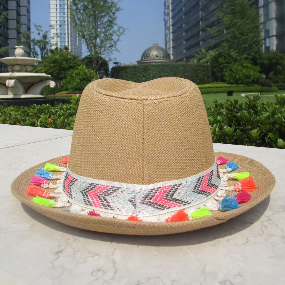 Весенне летние женские Джазовые кепки в богемном стиле шляпы с широкими птицами