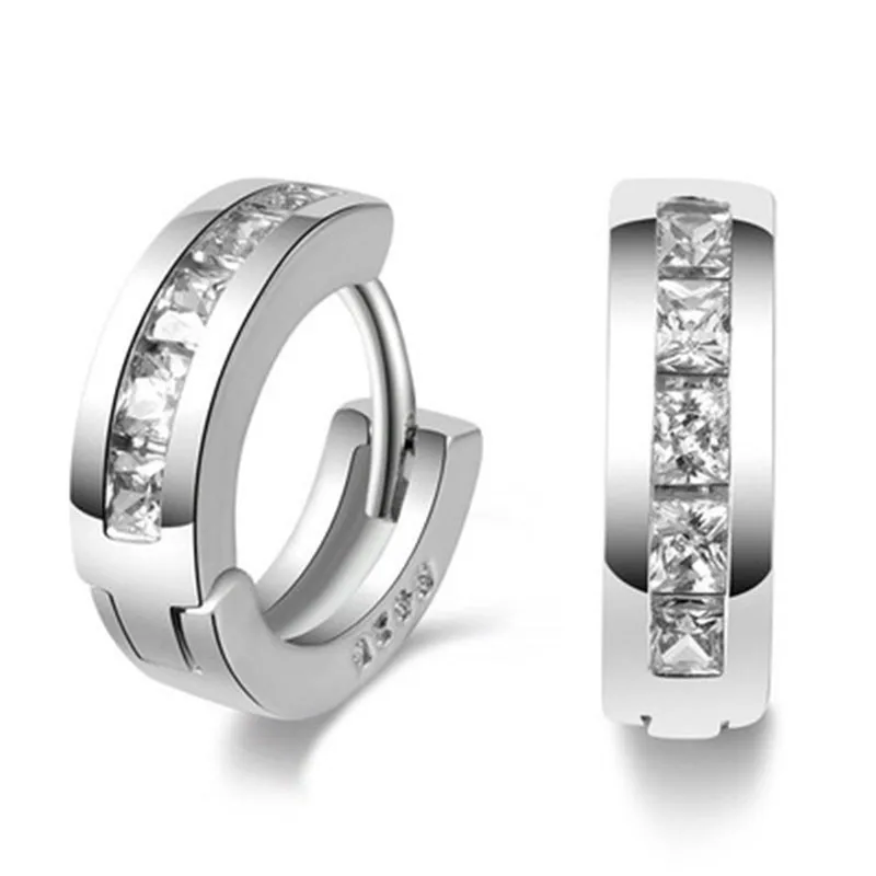 

Sterling Silver Earrings for Women Zircon Large Round Hoop Earrings