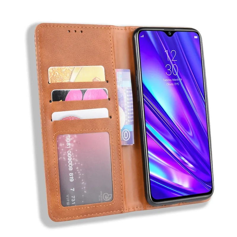 Realme 5 Pro чехол для Oppo Realme 5 Бумажник Флип Стиль Винтаж кожаный чехол для задней панели телефона чехол для Oppo Realme Q Realme5 с фоторамкой
