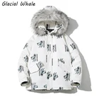 Мужской пуховик с капюшоном и защитой от ветра, в стиле хип-хоп