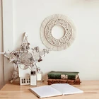 Гобелен настенный круглый зеркальный макраме в стиле бохо, украшение для дома, для квартиры, спальни, гостиной, детской комнаты, вечерние ринки, #8