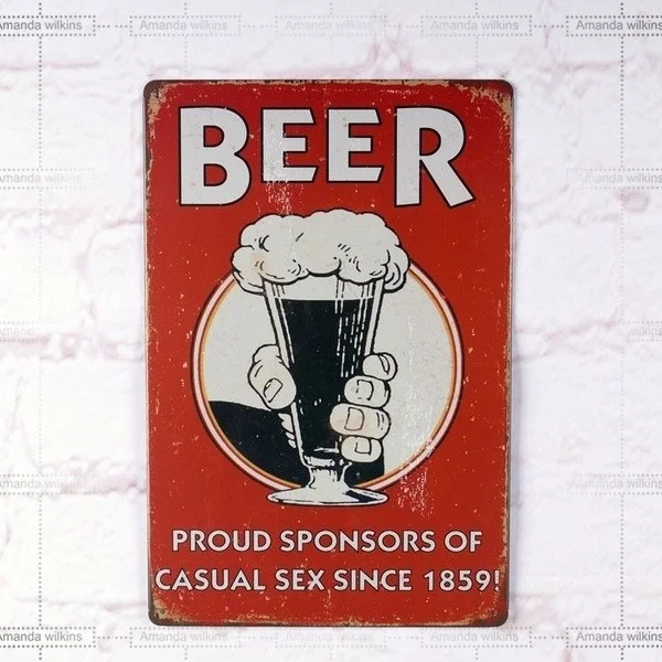 

Novelty Sign Antique Beer Vintage Metal Tin Sign Bar Home Pub Wall Decoration