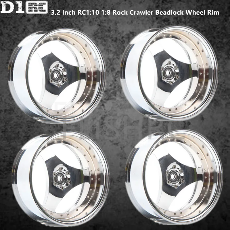 4 шт. D1RC Горячая Треугольные алюминиевые 3,2 дюйма Beadlock Колесные диски для Traxxas TRX-4 TRX4 RC4WD Axial SCX10-серебро