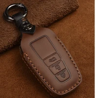 high quality leather car key case key chain bag protective shell for toyota levin wildlander rav4 car accessories