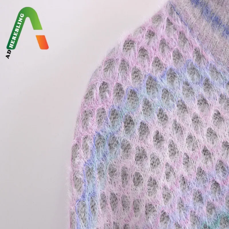 Женский Укороченный джемпер Adherebling Za повседневный пушистый в полоску свитер на