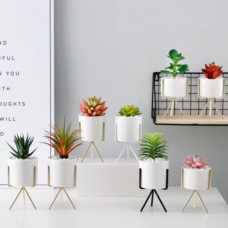 

Modern Home Decor Artificial Decoration Mini Bonsai Office Decoration Artificial Succulents Garden Ornaments Succulents Plants