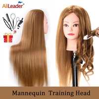 alileader best quality hair mannequins salon hairdressing hair styling training head hair practice and holder hairstyle practice