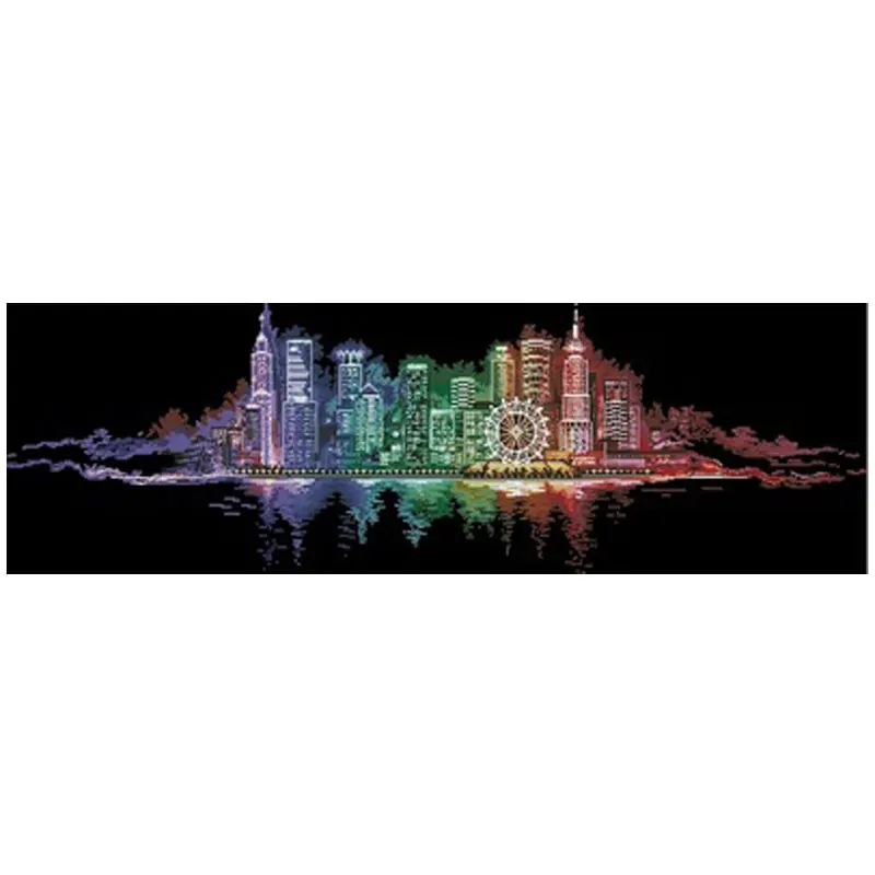 

Hong Kong at night patterns Counted Cross Stitch 11CT 14CT DIY Chinese Cross Stitch Kits Embroidery Needlework Sets