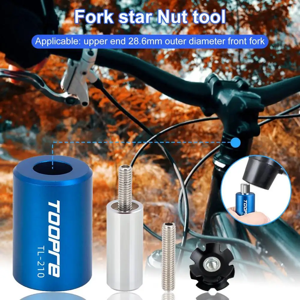 

1 Set Great Aluminum Alloy Fork Star Nut Setting Tool Compact Front Fork Nut Tool CNC Process for Mountain Bike