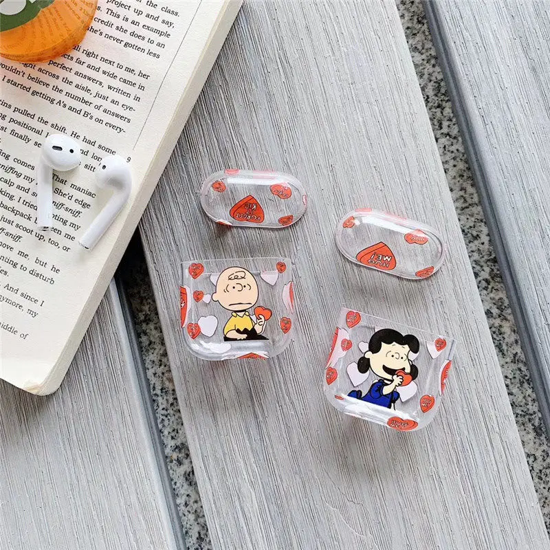 Мультяшная bluetooth-гарнитура Charlie коричневого цвета для apple airpods, чехол, беспроводные наушники, Жесткие ПК наушники, зарядная коробка для спорта