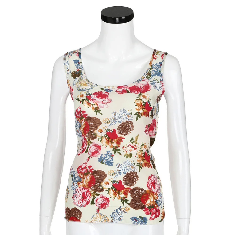 

Daily Printed Womens Tank Tops Summer Women O-Neck Printed Sleeveless Vest Chiffon Tops T-Shirt 525#G