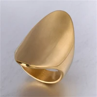 geometric ring gold color stainless steel oval polished big rings for women punk fashion party jewelry gifts dropshipping
