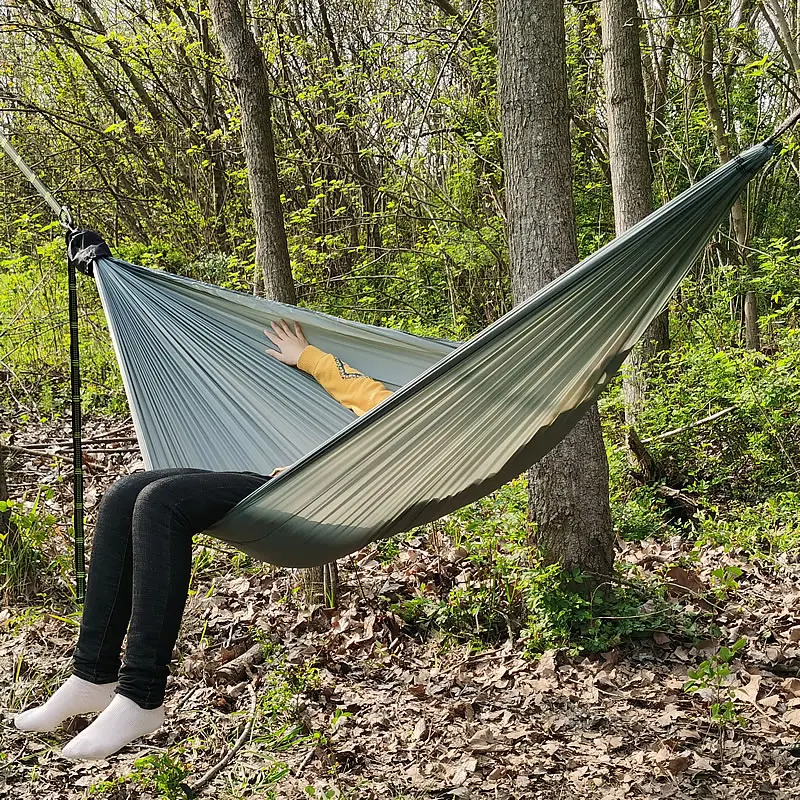 Горячая Распродажа в 2021 Гамак Одноместный и двойной гамак для кемпинга на