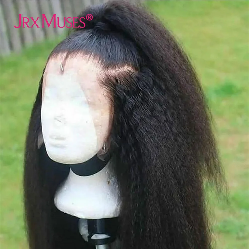 Прямые Парики Yaki из человеческих волос естественный цвет без клея бразильские