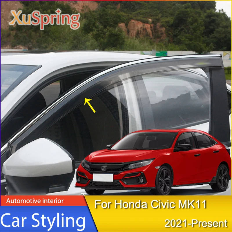 

Для Honda Civic MK11 FE/FL 2021 2022 Запчасти для модификации автомобильных окон, дождя и дождя, щеток, защита от погоды