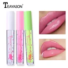 Блеск для губ, меняющий цвет при температуре, мерцающий, пухлые губы, макияж, Сакура, алоэ, персик, увлажняющая жидкая губная помада, большой блеск для губ