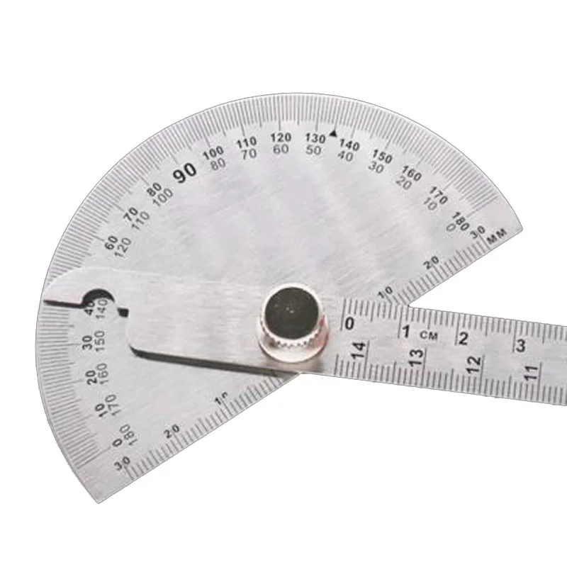 

Adjustable Multi-functional Protractor Stainless Steel Round Head Angle Ruler 1x