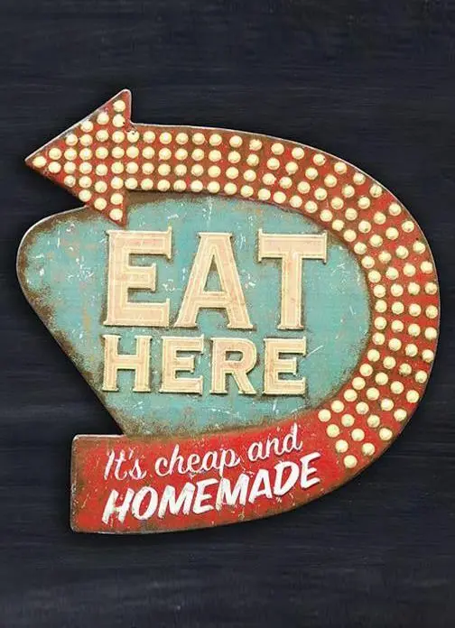 

Жестяной знак «Eat Here», Настенный декор для кафе и кухни в деревенском стиле