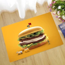 Alfombrilla con estampado creativo de comida para decoración del hogar, alfombra antideslizante con plantilla para cocina, bienvenida en el interior del baño (1)