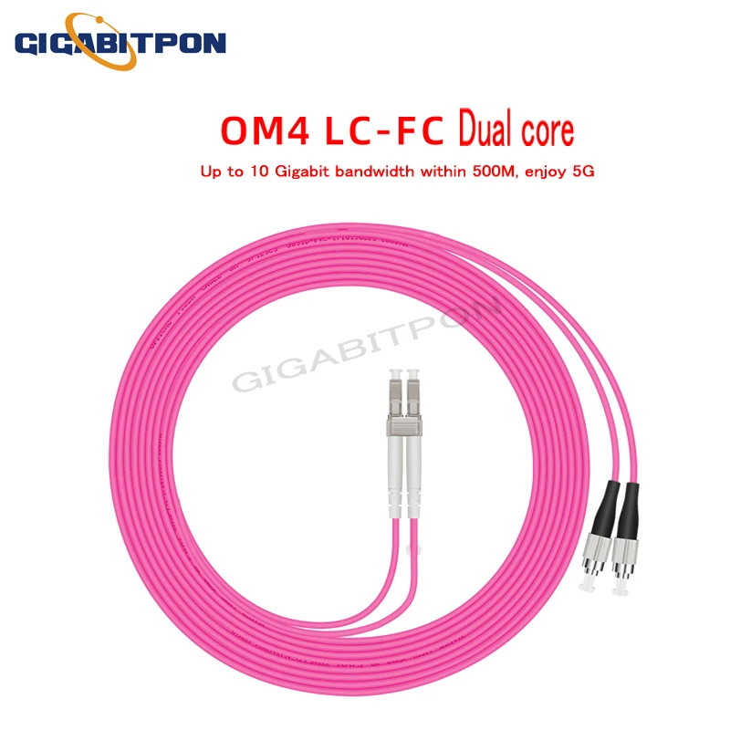 Fiber optic patch cord 2.0MM LCUPC TO FCUPC OM4 DX fiber optic patch cord 2.0MM multimode fiber optic patch cord 10 pieces/pack