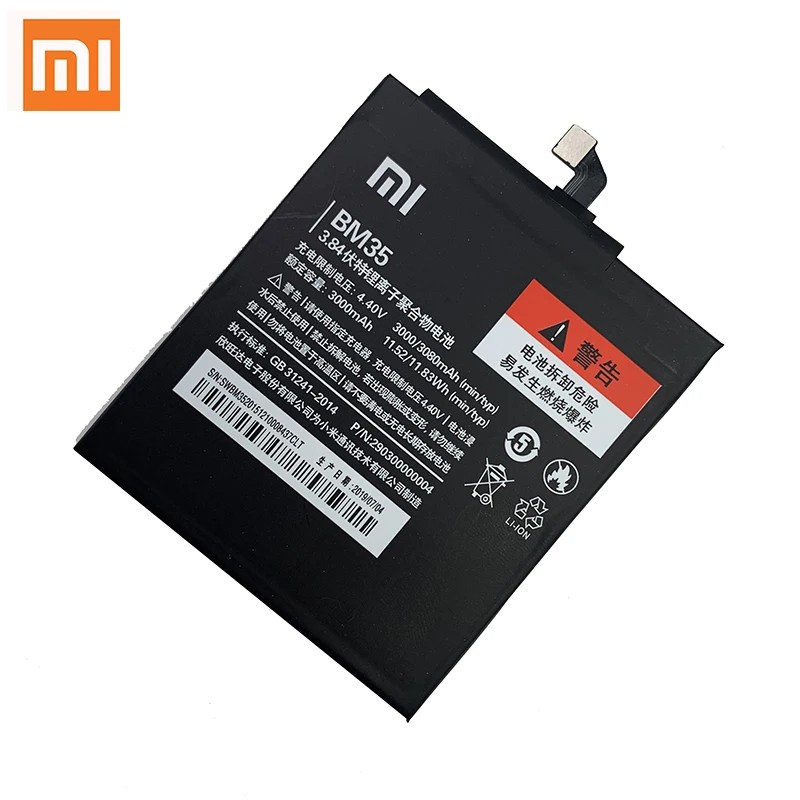 Xiao Mi Оригинальный аккумулятор для телефона BM35 Xiaomi 4C Mi4C M4C высокое качество 3080 мАч