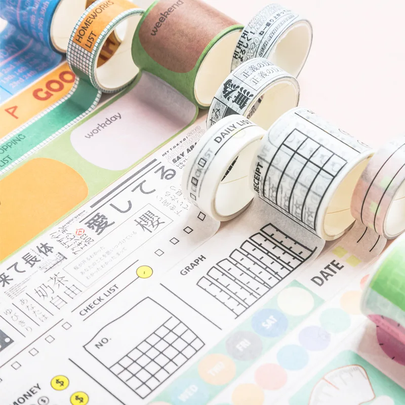 4 pcs/lot Good life series Washi Tape Diy Decorative Scrapbooking Planner Masking Tape Adhesive Label Sticker Tape Stationery