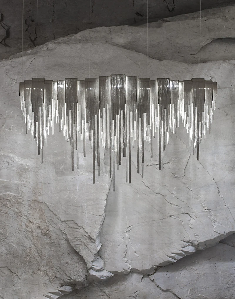 Декор для столовой алюминиевая цепочка подвесные светильники кухонный бар