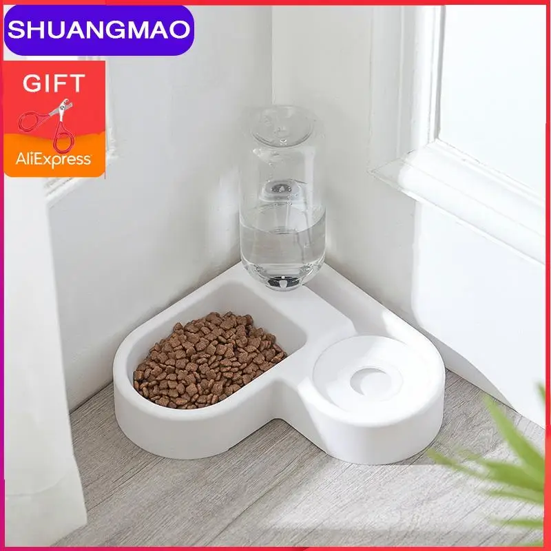 Популярная кормушка для кошек чаша в форме сердца автоматические двойные чаши