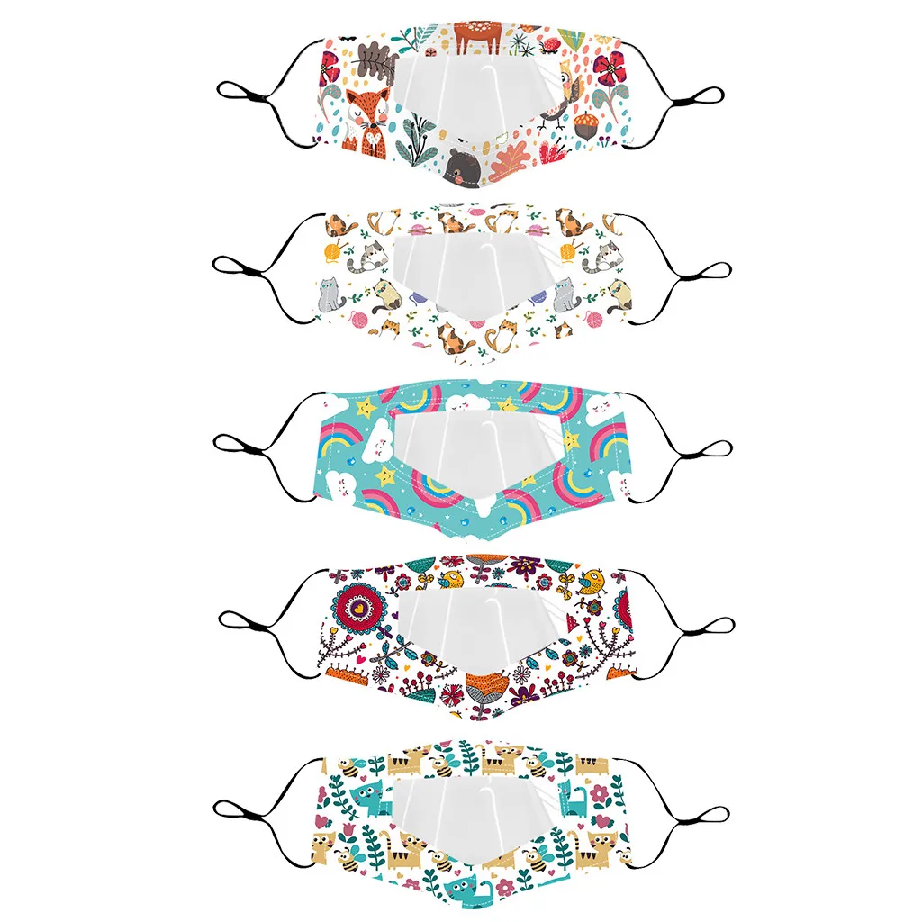 5 шт. Детские маски с прозрачным окном маскарильяс прозрачная дышащая маска для