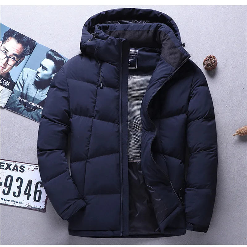 Casual Waterproof Black Down Jacket Man Fashion Hooded Down Coat Men Plus Size Winter Jacket For Men Thick Clothes Parka 2020