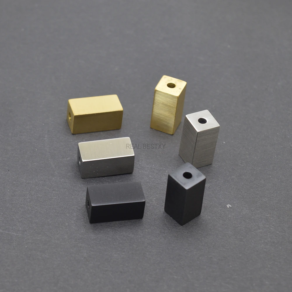 10 шт./лот под заказ прямоугольные бусины из нержавеющей стали для браслетов