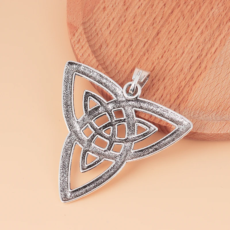 ZXZ 2 шт. старинное серебро большой Keltic узел Trinity Triquetra Подвески Кулоны из нержавеющей стали для Цепочки и ожерелья ювелирных изделий, украшения своими руками, 68x65 мм