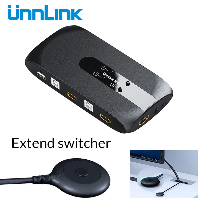 Квм переключатель Unnlink 4K HDMI совместим с удлинителем 4 шт. компьютерные ноутбуки