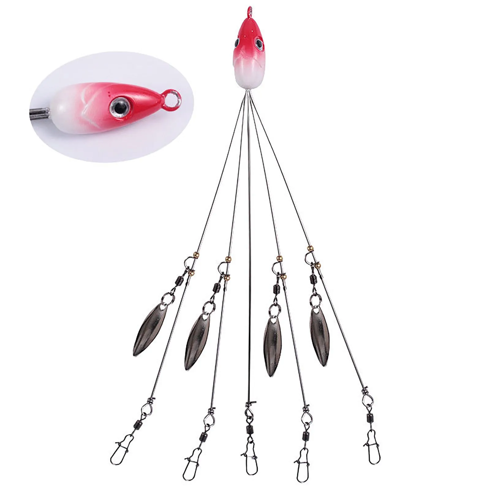 New Hot Umbrella Fishing Lure Rig Alabama Head Steel Bait Group Snap Swivel Tackle Tools | Дом и сад