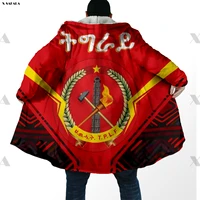 tigray flag coat of arms 3d printed hoodie long duffle topcoat hooded blanket cloak thick jacket cotton pullovers overcoat